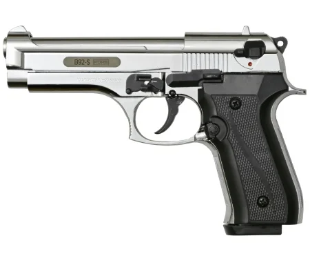 Пистолет сигнальный KURS Beretta B92-S к. 5,5мм под патрон 10ТК (хром)